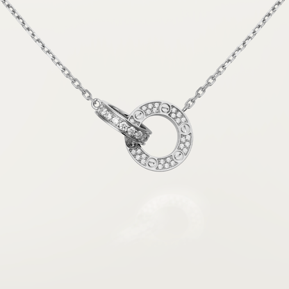 [Camiery] LOVE  FULL DIAMOND PENDANT NECKLACE
