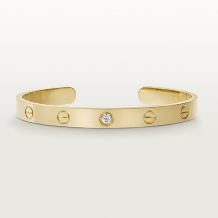 [Camiery] LOVE BRACELET 6.1MM 1 DIAMOND OPEN CUFF