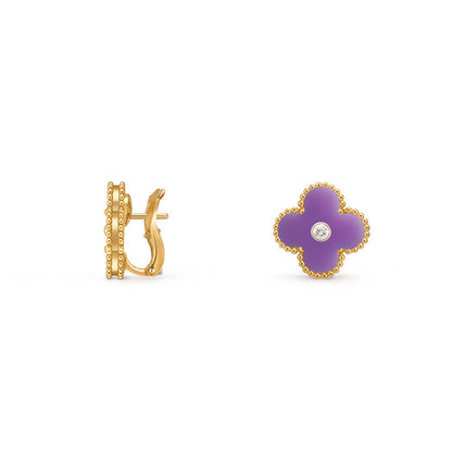 [Camiery]CLOVER 15MM MOP DIAMOND EARRINGS COLLECTION
