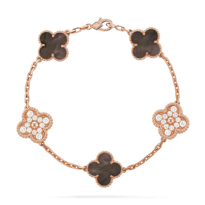 [Camiery] CLOVER 5 MOTIF GRAY MOP BRACELET COLLECTION