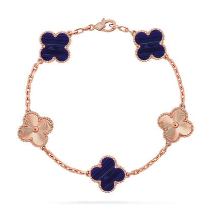 [Camiery]CLOVER 5 MOTIF PURPLE STRIPES BRACELET COLLECTION