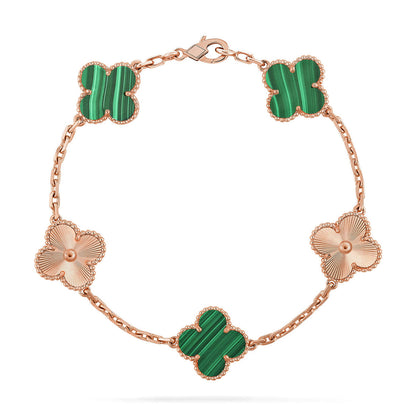 [Camiery] CLOVER 5 MOTIF MALACHITE BRACELET COLLECTION