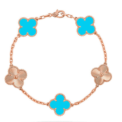 [Camiery] CLOVER 5 MOTIF TURQUOISE BRACELET COLLECTION