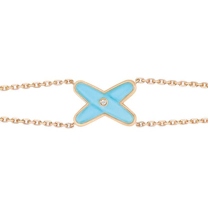 [Camiery]JEUX BRACELET TURQUOISE PINK GOLD 1 DIAMOND
