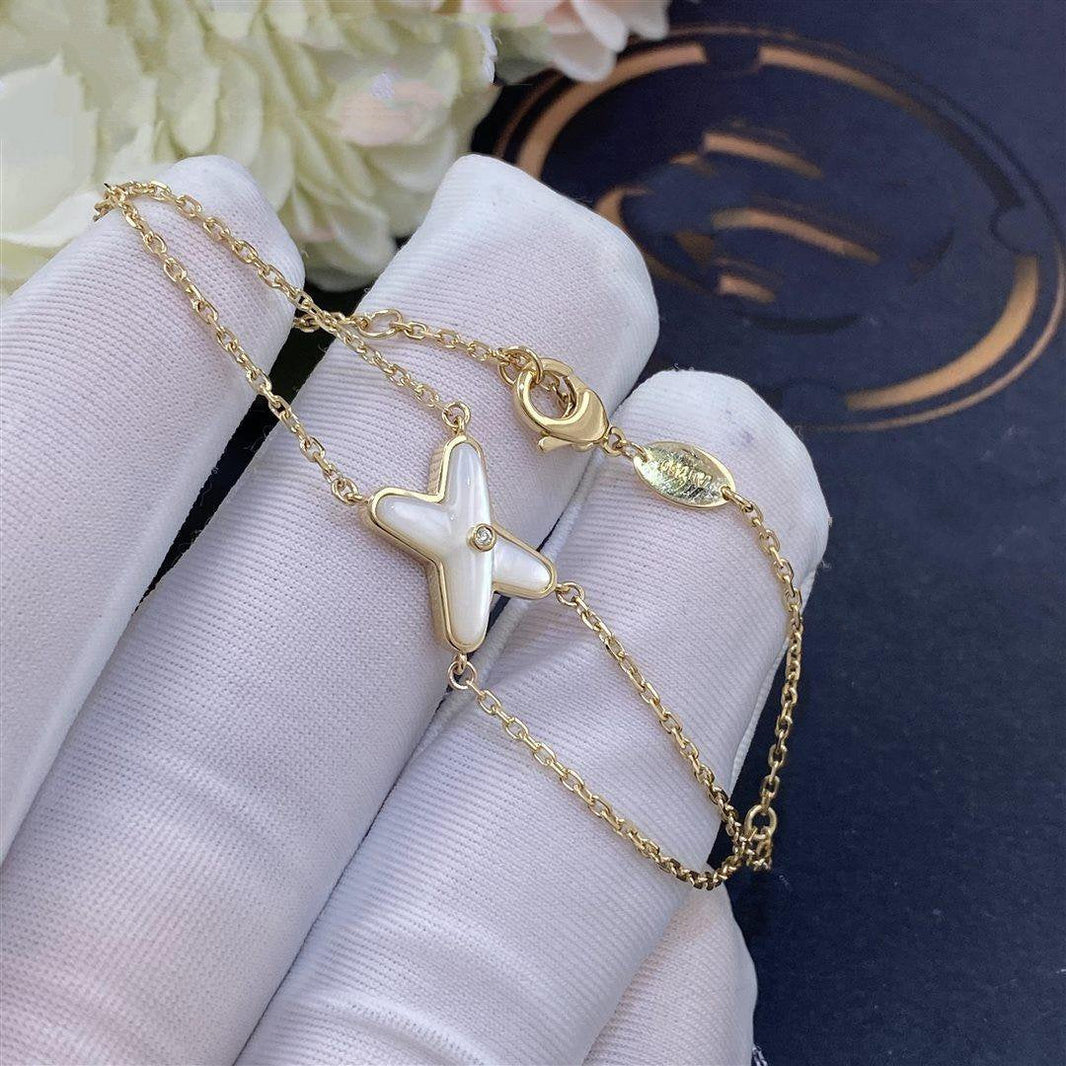 [Camiery]JEUX BRACELET WHITE MOP GOLD 1 DIAMOND