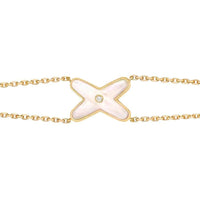 [Camiery]JEUX BRACELET WHITE MOP GOLD 1 DIAMOND
