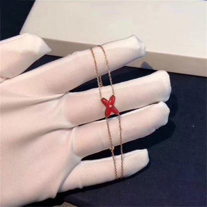 [Camiery]JEUX BRACELET CARNELIAN PINK GOLD 1 DIAMOND