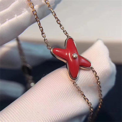 [Camiery]JEUX BRACELET CARNELIAN PINK GOLD 1 DIAMOND