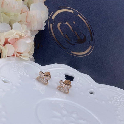 [Camiery]JEUX DE PINK GOLD DIAMOND EARRINGS