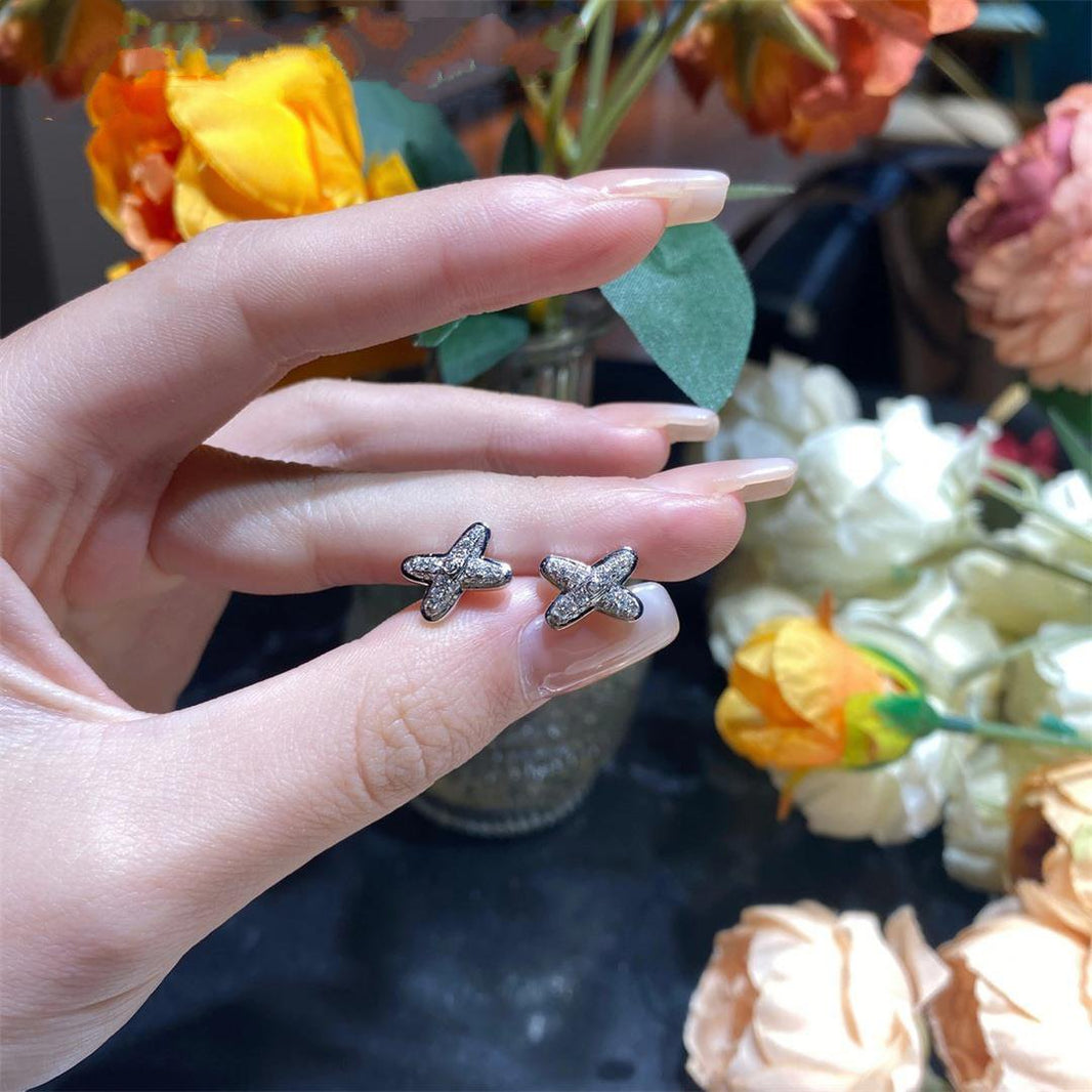 [Camiery]JEUX DE SILVER DIAMOND EARRINGS