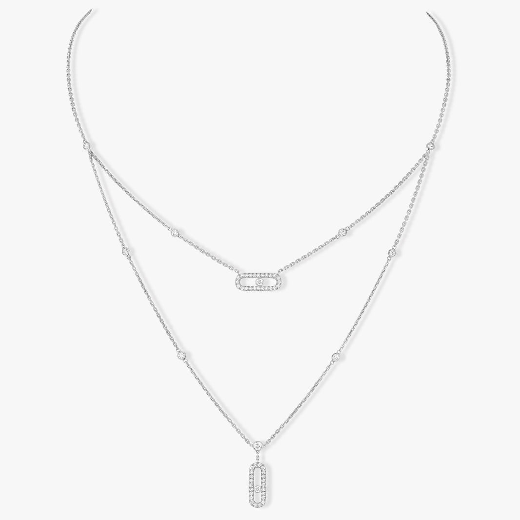 [Camiery]MOVE 2 ROW DIAMOND NECKLACE