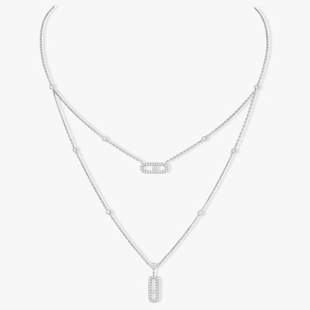 [Camiery]MOVE 2 ROW DIAMOND NECKLACE
