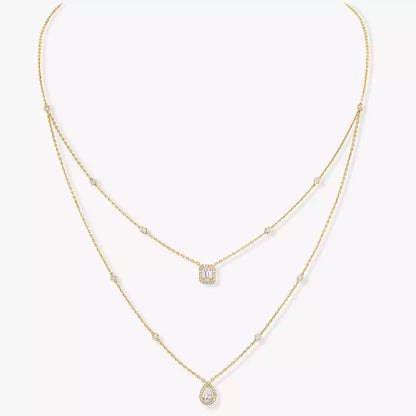 [Camiery]Diamond Necklace My Twin 2 Rows