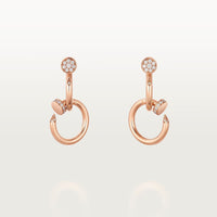 [Camiery] JUSTE HALF DIAMOND DOUBLE EARRINGS