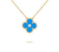 [Camiery]CLOVER 15MM DIAMOND SINGLE FLOWER NECKLACE COLLECTION
