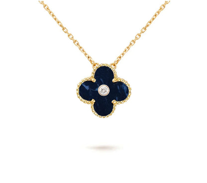 [Camiery]CLOVER 15MM DIAMOND SINGLE FLOWER NECKLACE COLLECTION