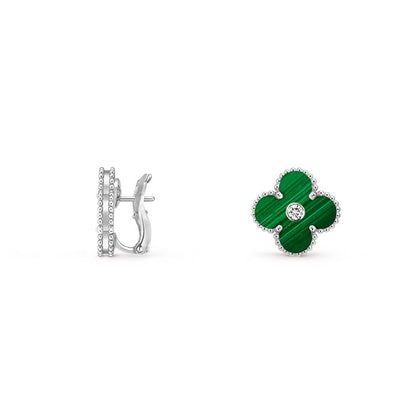 [Camiery]CLOVER SILVER 15MM MOP DIAMOND EARRINGS COLLECTION