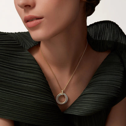 [Camiery] TRINITY LARGE FULL DIAMOND  NECKLACE