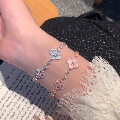 [Camiery]CLOVER 5 MOTIF PINK BLUE RED WHITE BRACELET