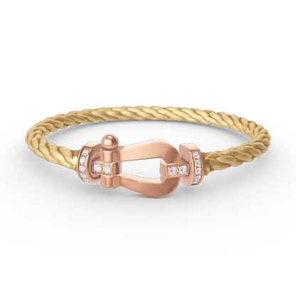 [Camiery]FORCE LARGE HORSESHOE HALF DIAMOND BRACELET ROSE GOLD