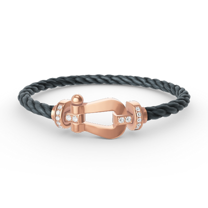 [Camiery]FORCE LARGE HORSESHOE HALF DIAMOND BRACELET ROSE GOLD