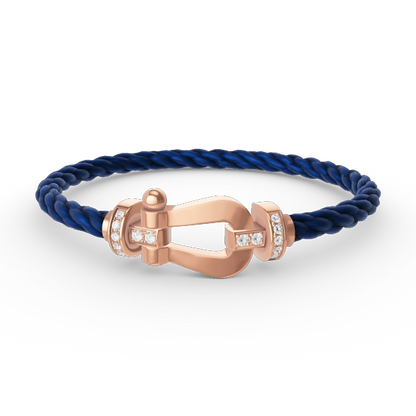 [Camiery]FORCE LARGE HORSESHOE HALF DIAMOND BRACELET ROSE GOLD