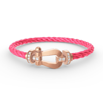 [Camiery]FORCE LARGE HORSESHOE HALF DIAMOND BRACELET ROSE GOLD
