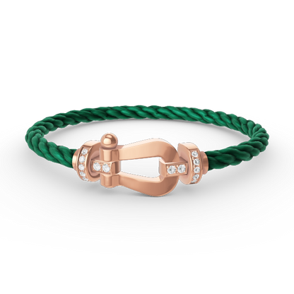 [Camiery]FORCE LARGE HORSESHOE HALF DIAMOND BRACELET ROSE GOLD