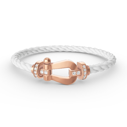 [Camiery]FORCE LARGE HORSESHOE HALF DIAMOND BRACELET ROSE GOLD