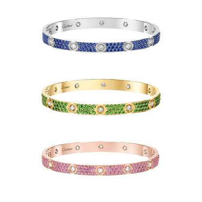 [Camiery]2026 PAVE GEMSTONE LOVE BRACELET 6.1MM 10 DIAMONDS