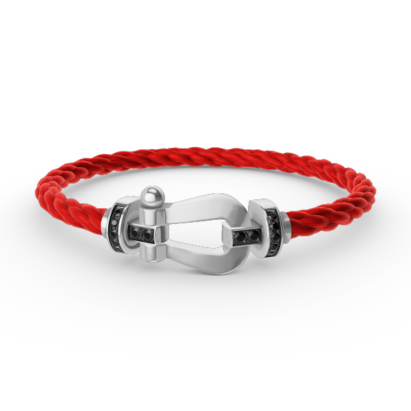 [Camiery]FORCE LARGE HORSESHOE BLACK DIAMOND BRACELET SILVER