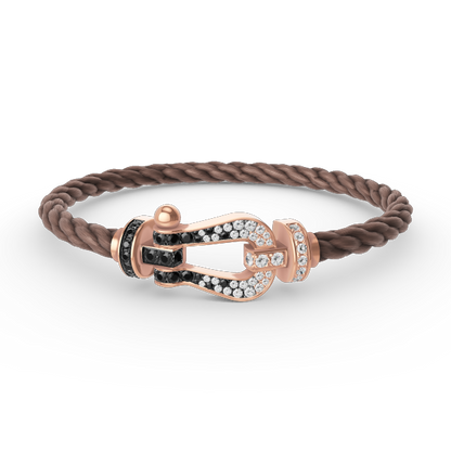 [Camiery]FORCE LARGE HORSESHOE BLACK WHITE DIAMOND BRACELET ROSE GOLD