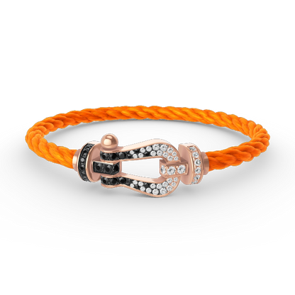 [Camiery]FORCE LARGE HORSESHOE BLACK WHITE DIAMOND BRACELET ROSE GOLD