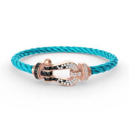 [Camiery]FORCE LARGE HORSESHOE BLACK WHITE DIAMOND BRACELET ROSE GOLD