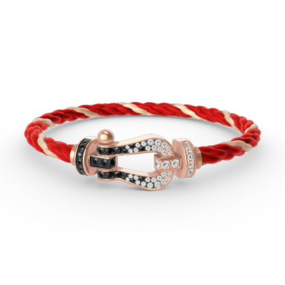 [Camiery]FORCE LARGE HORSESHOE BLACK WHITE DIAMOND BRACELET ROSE GOLD