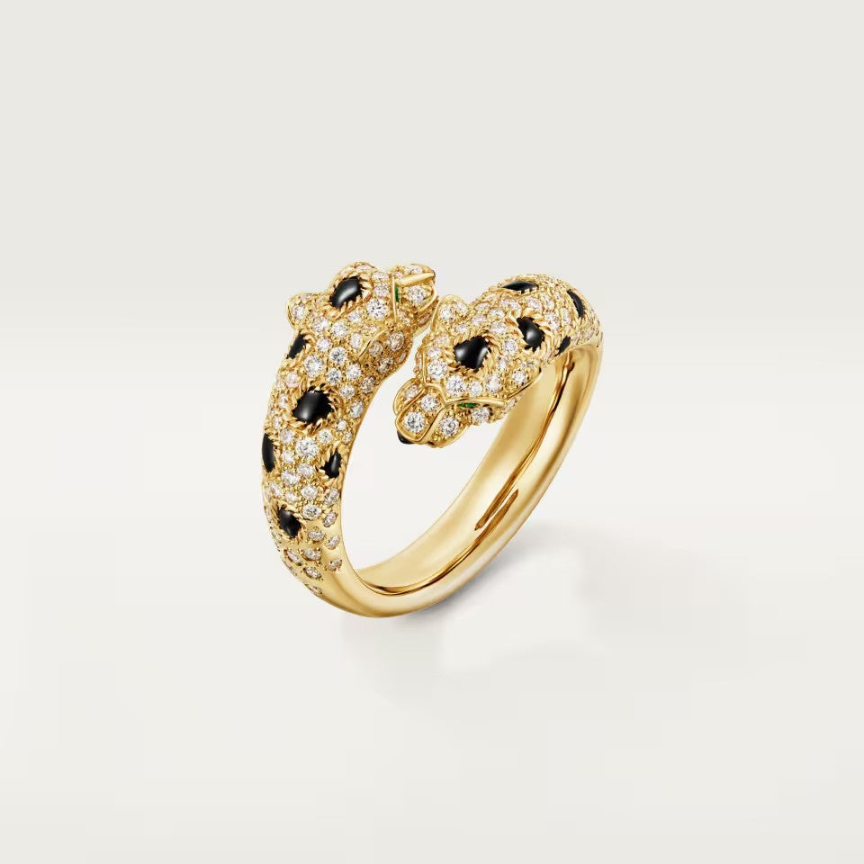 [Camiery] PANTHERE DOUBLE HEADED FULL DIAMOND  RING