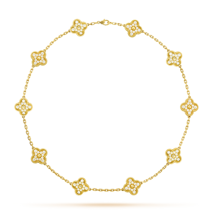 [Camiery]CLOVER 10 MOTIFS DIAMOND NECKLACE