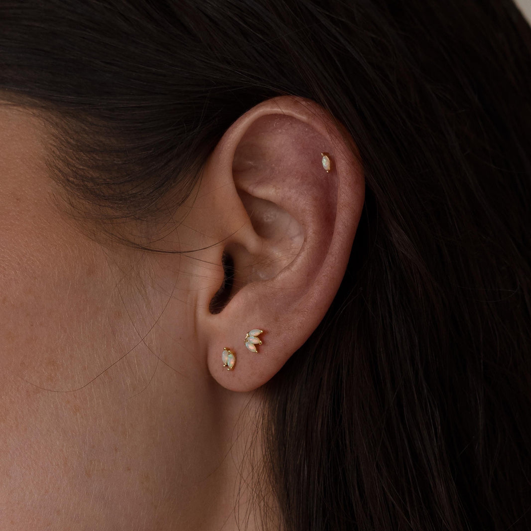 Marquise Opal Flat Back Studs