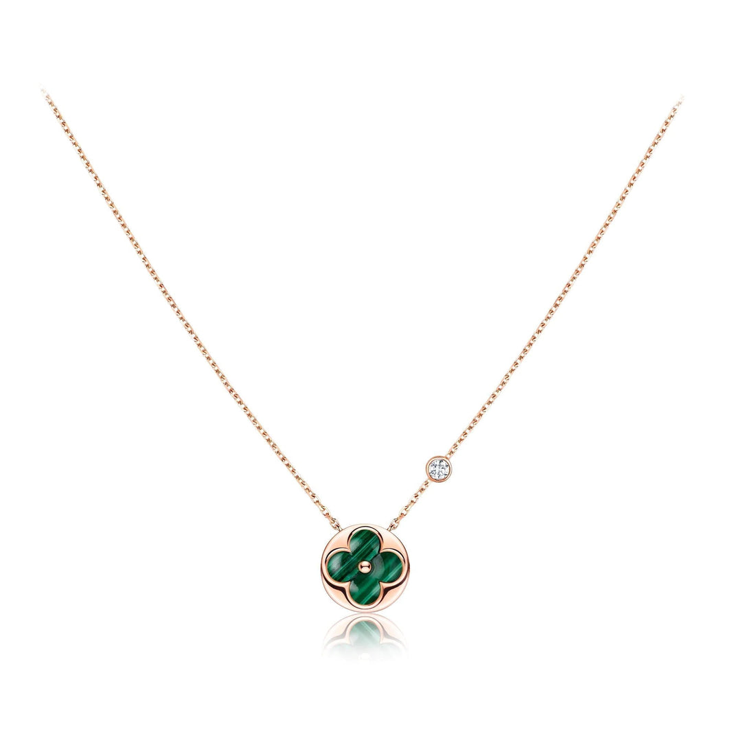 [Camiery]SUN PEDANT PINK GOLD 1 DIAMOND NECKLACE