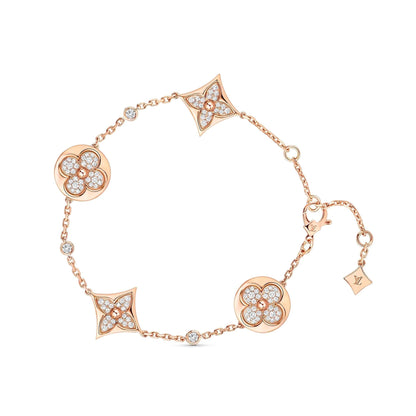 [Camiery]STAR AND SUN 4 MOTIFS GOLD DIAMONDS BRACELET