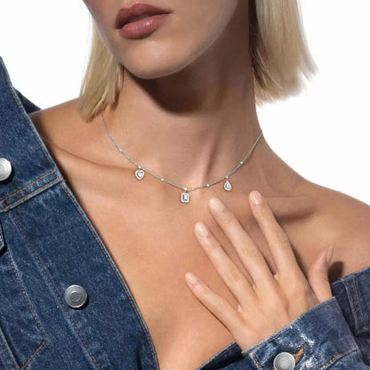 [Camiery]My Twin Diamond Necklace in Silver