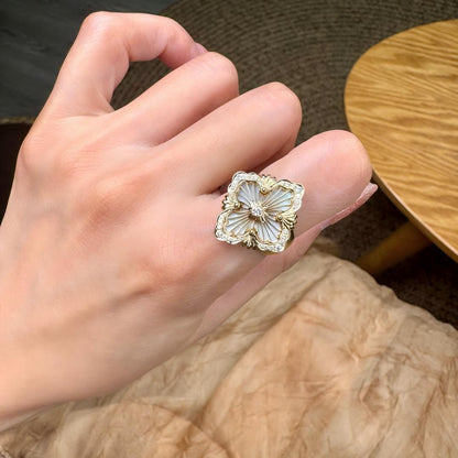 [Camiery JEWELRY] OPERA TULLE  RING WITH  ENAMEL BACKGROUND