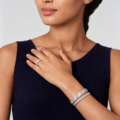 [Camiery] THREE-ROW DIAMOND RING