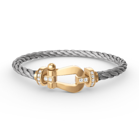 [Camiery]FORCE LARGE HORSESHOE HALF DIAMOND BRACELET GOLD