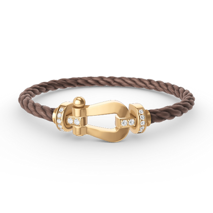 [Camiery]FORCE LARGE HORSESHOE HALF DIAMOND BRACELET GOLD