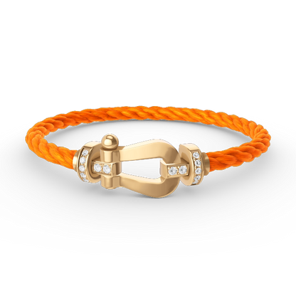 [Camiery]FORCE LARGE HORSESHOE HALF DIAMOND BRACELET GOLD