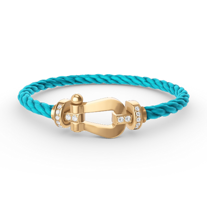 [Camiery]FORCE LARGE HORSESHOE HALF DIAMOND BRACELET GOLD