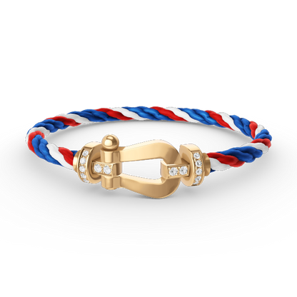 [Camiery]FORCE LARGE HORSESHOE HALF DIAMOND BRACELET GOLD