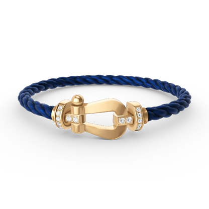 [Camiery]FORCE LARGE HORSESHOE HALF DIAMOND BRACELET GOLD