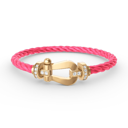 [Camiery]FORCE LARGE HORSESHOE HALF DIAMOND BRACELET GOLD